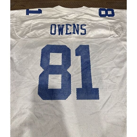 Reebok Authentic NFL Dallas Cowboys Terrell Owens 81 White Jersey Mens L - Picture 8 of 8